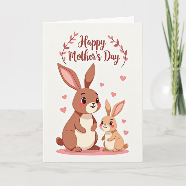 Randig Lagomorph Vänkort Kort (Framsida)
