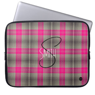 Randig laptopfodral med rosa och svart HAMbyWG Laptop Fodral