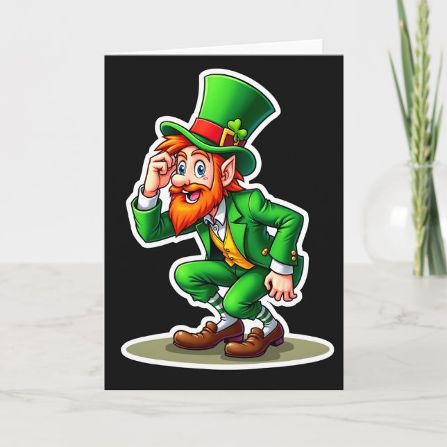 Randig Leprechaun Smile-kort Kort (Framsida)