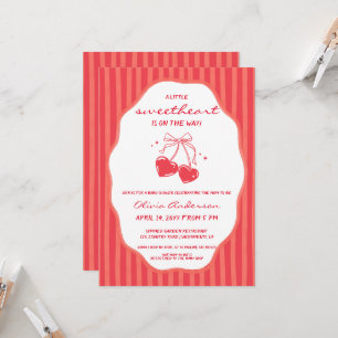 Randig Little Sweetheart Baby Shower Inbjudningar