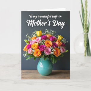 Randig Livfull Blomsterkort med hälsning Kort