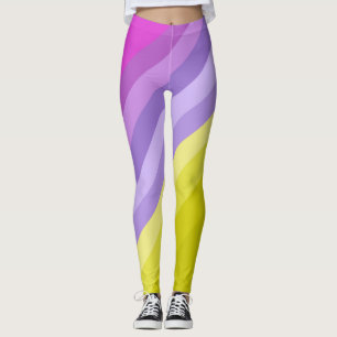 Randig, ljus, regnbåge leggings