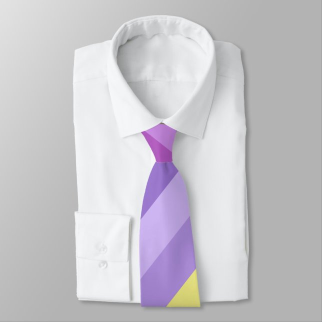 Randig, ljus, regnbåge slips (Bunden)