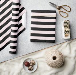 Randig Modern Jul Högtid Rosa & Svart Presentpapper