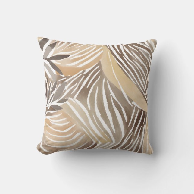 Randig Modern Neutral Beige Enkel Kudde (Framsida)