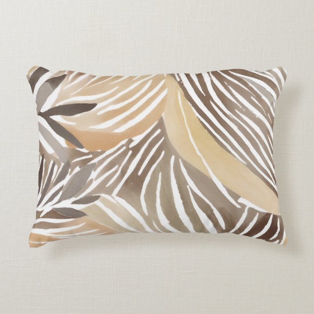 Randig Modern Neutral Beige Enkel Prydnadskudde (Framsidan)