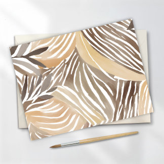 Randig Modern Neutral Beige Enkel Vykort