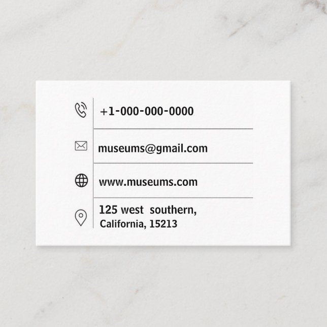 Randig modern stilfull Euro för vitguld Visitkort (Framsida)