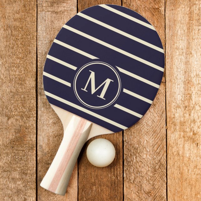 Randig monogramfärg Midnight Ocean Pingisracket (Skapare uppladdad)