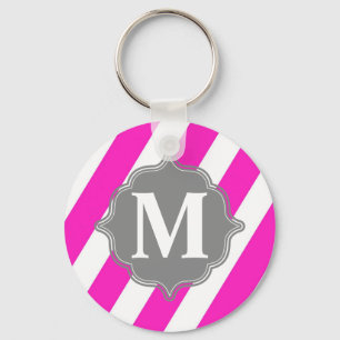 Randig Monogramnyckelring Nyckelring