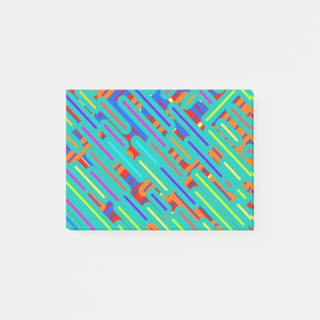 Randig mönstrad skjorta - Färgglada randiga mönste Post-it Block (Framsida)