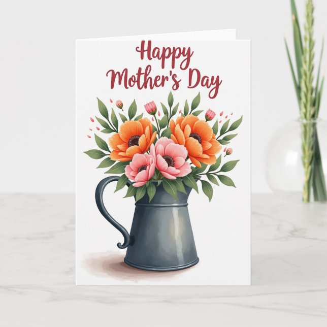 Randig Morsdag Blomkort Kort (Framsida)