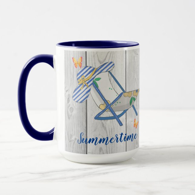Randig mössa och sommarmugg mugg (Vänster)