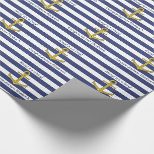Randig nautisk pojkebaby shower för blått och f presentpapper