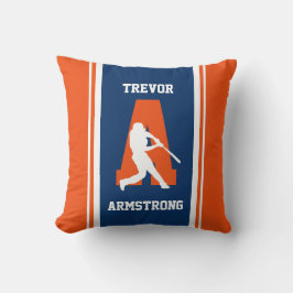 Randig Navy och Orange Baseball Kudde