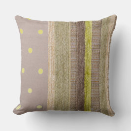 Randig och prickig Chartreuse kastkudde Kudde