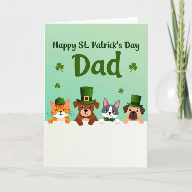 Randig Päls Glad St. Patrickskort Kort (Framsida)