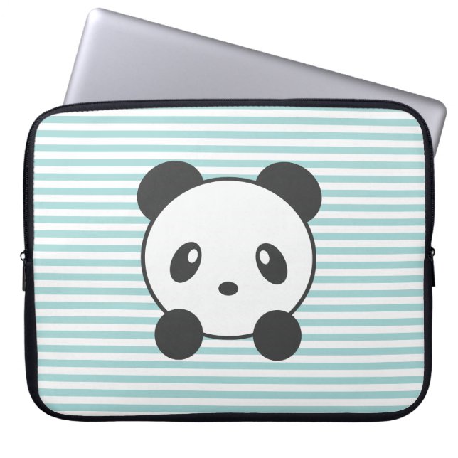 Randig pandalaptop sleeve (Framsidan)