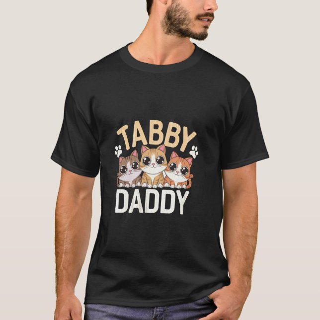 Randig Pappa Stolt Kattpappa - T Shirt (Framsida)