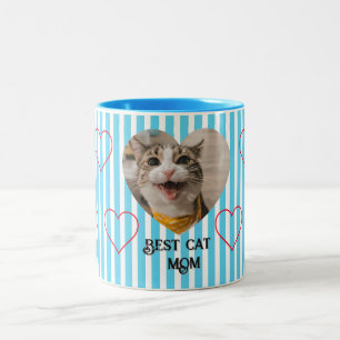 Randig pastellkatt morsa Två-Tonad mugg