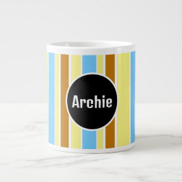 randig personlig monogramm kopp  jumbo mugg