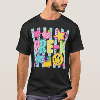 Randig Preppy Förskole Lärar Outfit För Skolstarte T Shirt