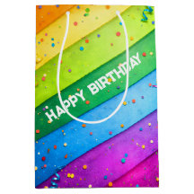 Randig regnbåge med konfetti