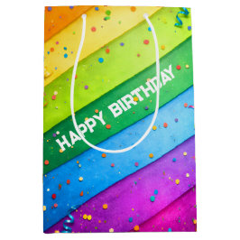 Randig regnbåge med konfetti