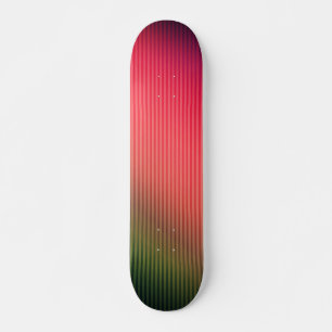 Randig, röd, grönt, övertoning mini skateboard bräda 18,5 cm