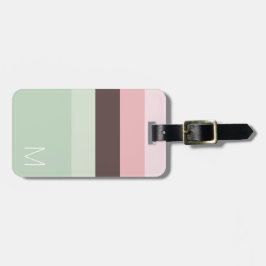 Randig Rosa, Grönt och brunt monogram Bagagebricka