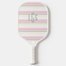Randig Rosa Gul Grön Vit Ljusbrun Monogram