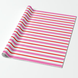 Randig Rosa och rött Presentpapper
