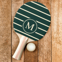 Randig salvia grön färg med monogrammönster pingisracket