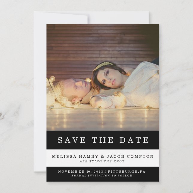 Randig Save the Date-annonsering Spara Datumet (Framsida)