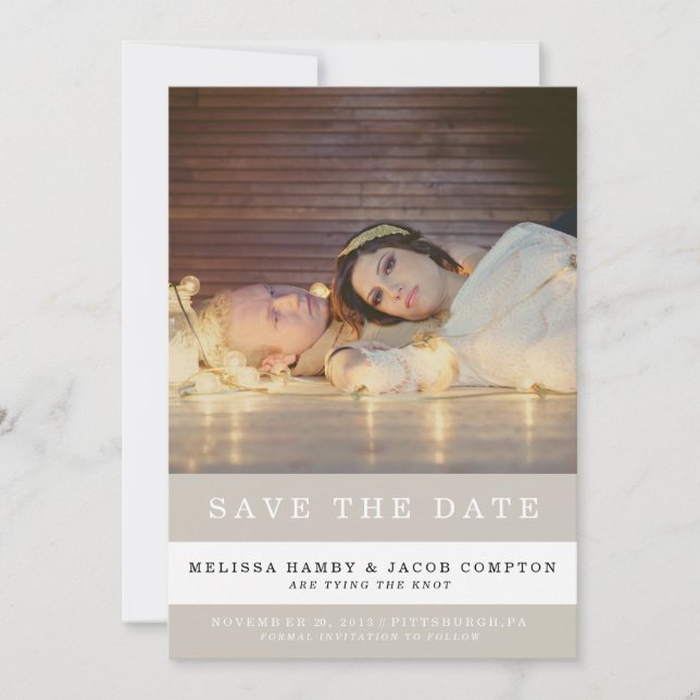 Randig Save the Date-avisering Spara Datumet (Framsida)