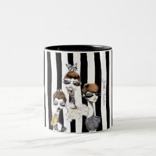 Randig skälmskt naturväxenkopp Två-Tonad mugg