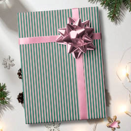 Randig Smaragdgrön Roséguld Jul Högtid Presentpapper