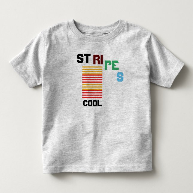 Randig snygg barn t-shirt grå (Framsida)