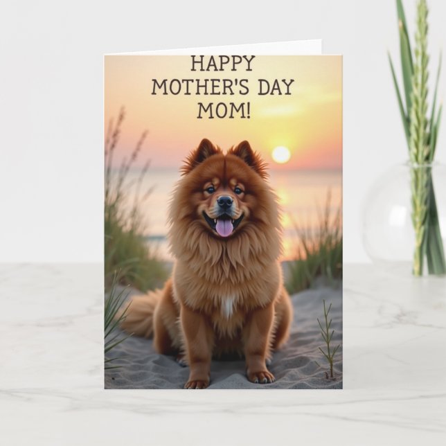 Randig Solnedgång Hund Kort (Framsida)