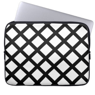 Randig svart vit Anpassningsbar diamant Laptop sle Fodral