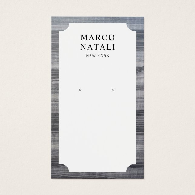 Randig, svart, vit marmoreringskort för Visning Visitkort (Framsidan)