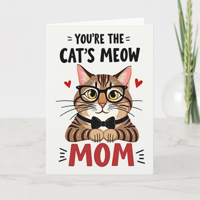 Randig Tabby Mamma-kort Kort (Framsida)