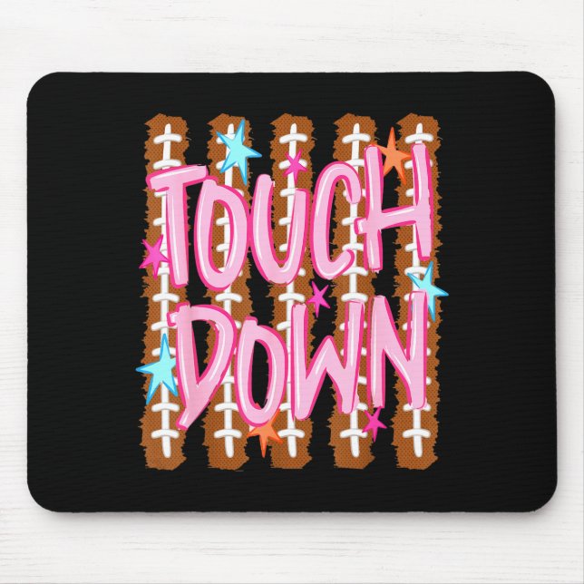 Randig touchdown fotbollsmamma höstsport rolig musmatta (Framsidan)