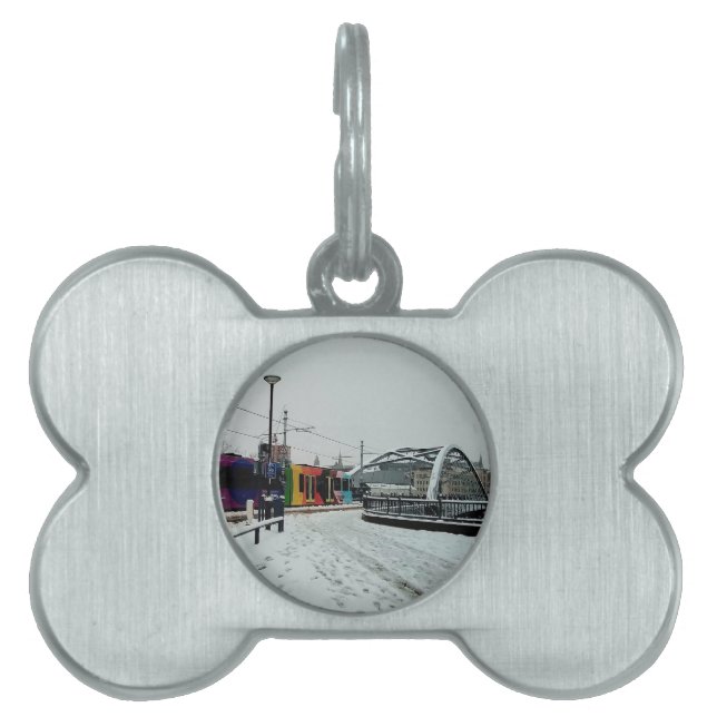 Randig tram ID-bricka husdjur (Framsidan)