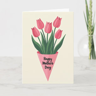 Randig tulipbukettkort kort