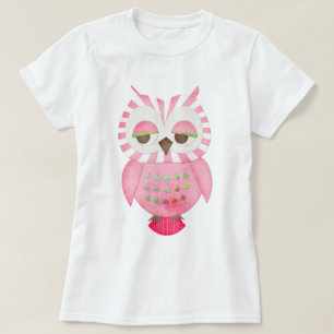 Randig uggla för rosor t-shirt