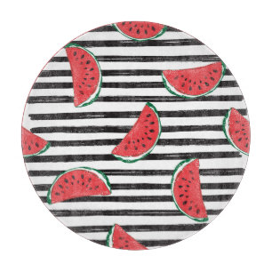 Randig vattenmelon, vintage sömlös mönster.