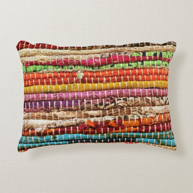 Randig vävnad av vävnad prydnadskudde (Framsidan)