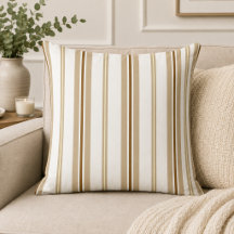 Randig Vertikal Beige+ Mörkbrun+ Vit Elegant