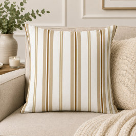 Randig Vertikal Beige+ Mörkbrun+ Vit Elegant Kudde